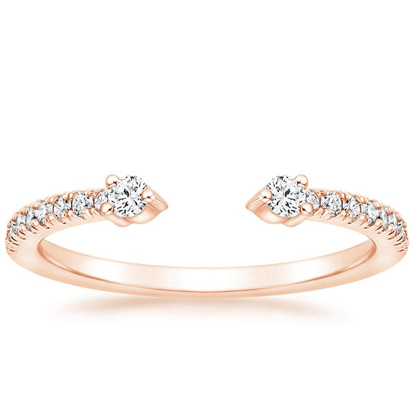 0.18ct Moissanite Wedding Band, Delicate Half Eternity Ring, Available in White Gold, Yellow Gold, Rose Gold  or Platinum