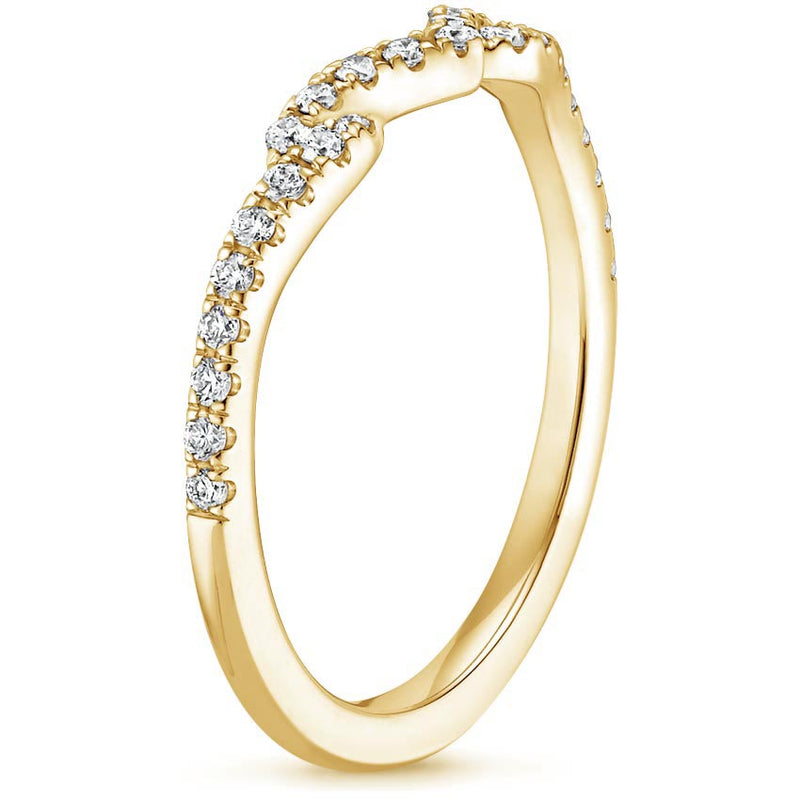 0.20ct Moissanite Wedding Band, Delicate Half Eternity Ring, Available in White Gold, Yellow Gold, Rose Gold  or Platinum