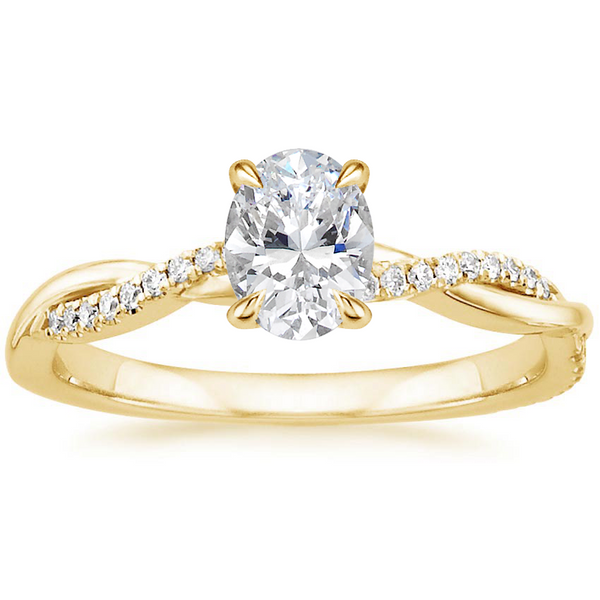 Lab-Diamond Oval Cut Engagement Ring, Classic Style, Choose Your Stone Size and Metal