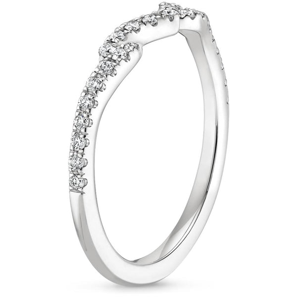 0.20ct Moissanite Wedding Band, Delicate Half Eternity Ring, Available in White Gold, Yellow Gold, Rose Gold  or Platinum