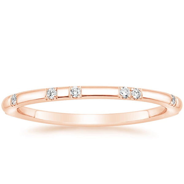 0.25ct Moissanite Wedding Band, Delicate Half Eternity Ring, Wish Bone Ring, Available in White Gold, Yellow Gold, Rose Gold  or Platinum