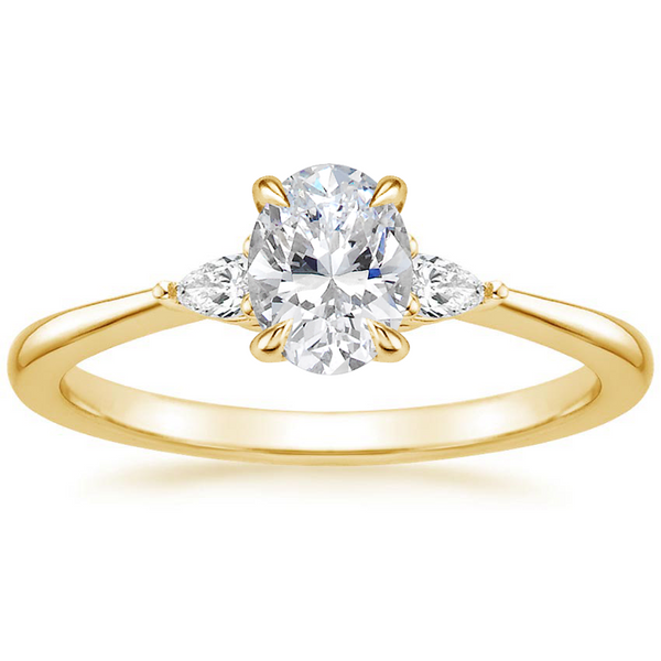 Lab-Diamond Vintage Oval Cut 3 Stone Engagement Ring, Choose Your Stone Size and Metal