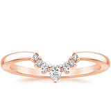 0.10ct Moissanite Wedding Band, Crescent Shaped Eternity Ring,  Available in White Gold, Yellow Gold, Rose Gold  or Platinum