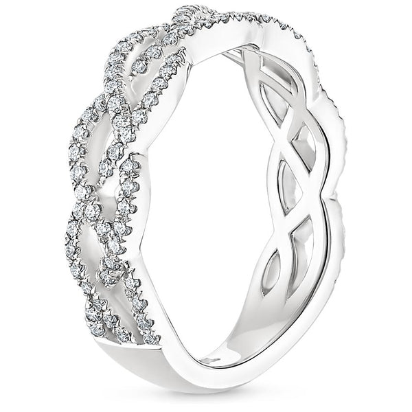 0.65ct Moissanite Wedding Band, Half Eternity Ring,  Available in White Gold, Yellow Gold, Rose Gold or Platinum