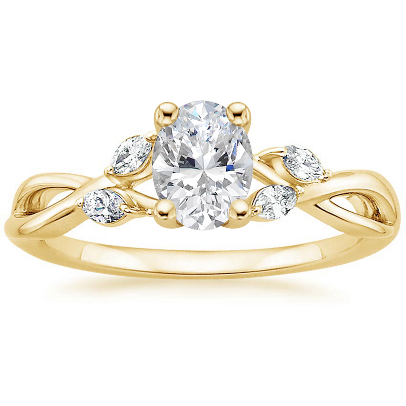 Lab-Diamond Oval Cut Engagement Ring, Classic Style, Choose Your Stone Size and Metal
