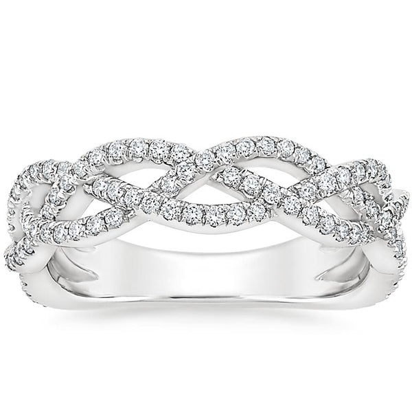 0.65ct Moissanite Wedding Band, Half Eternity Ring,  Available in White Gold, Yellow Gold, Rose Gold or Platinum