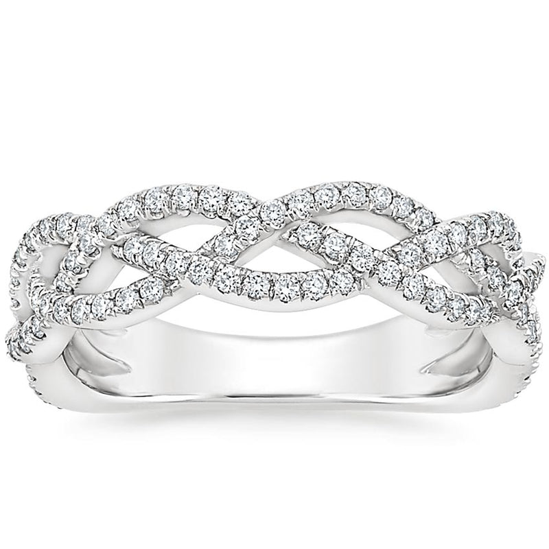 0.65ct Moissanite Wedding Band, Half Eternity Ring,  Available in White Gold, Yellow Gold, Rose Gold or Platinum