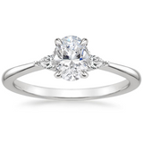 Lab-Diamond Vintage Oval Cut 3 Stone Engagement Ring, Choose Your Stone Size and Metal