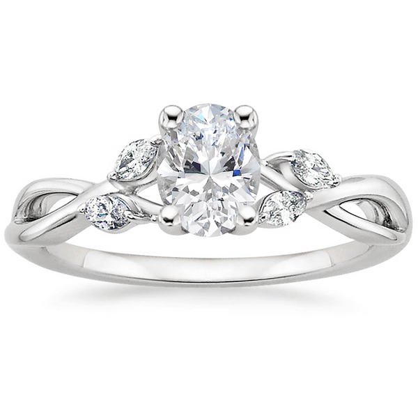 1.00ct  Oval Cut Moissanite Engagement Ring, Classic Style,  Available in White Gold, Platinum, Rose Gold or Yellow Gold