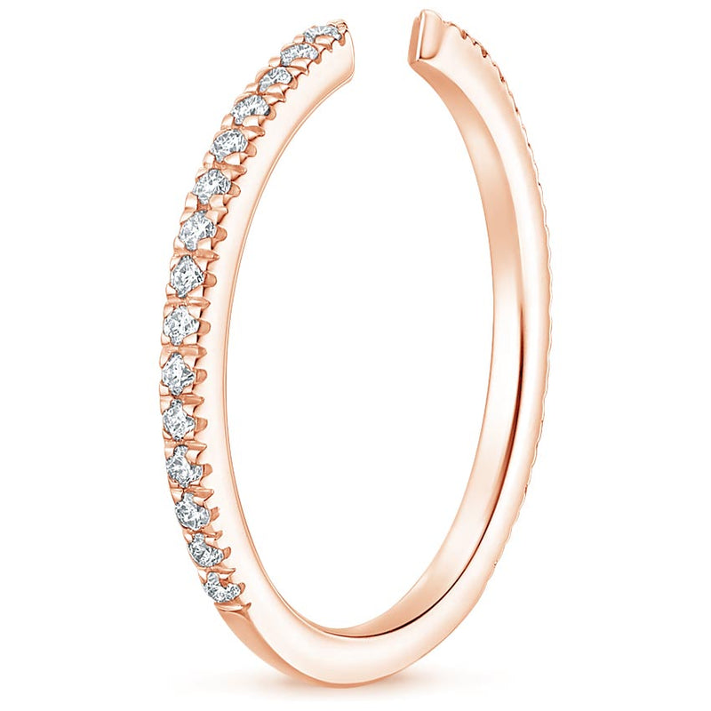 0.15ct Moissanite Wedding Band, Delicate Half Eternity Ring, Available in White Gold, Yellow Gold, Rose Gold  or Platinum