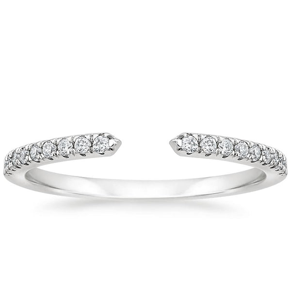 0.15ct Moissanite Wedding Band, Delicate Half Eternity Ring, Available in White Gold, Yellow Gold, Rose Gold  or Platinum