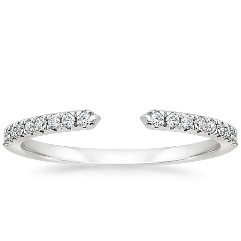 0.15ct Moissanite Wedding Band, Delicate Half Eternity Ring, Available in White Gold, Yellow Gold, Rose Gold  or Platinum