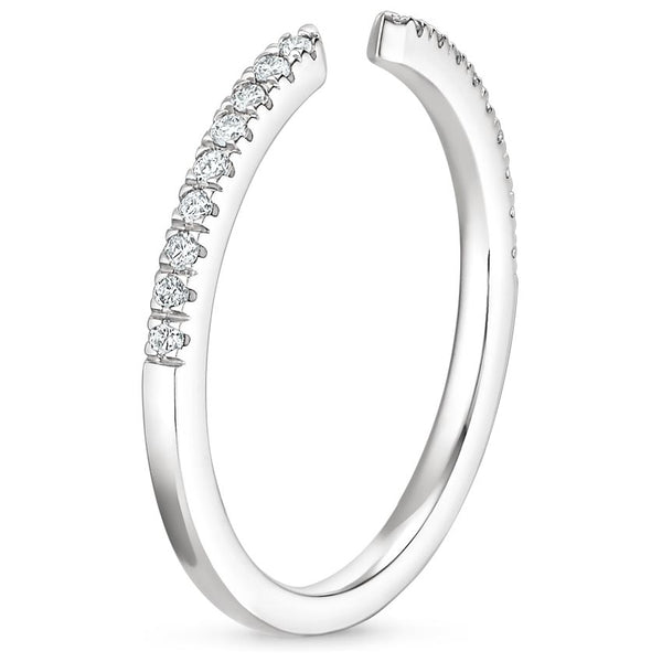 0.15ct Moissanite Wedding Band, Delicate Half Eternity Ring, Available in White Gold, Yellow Gold, Rose Gold  or Platinum