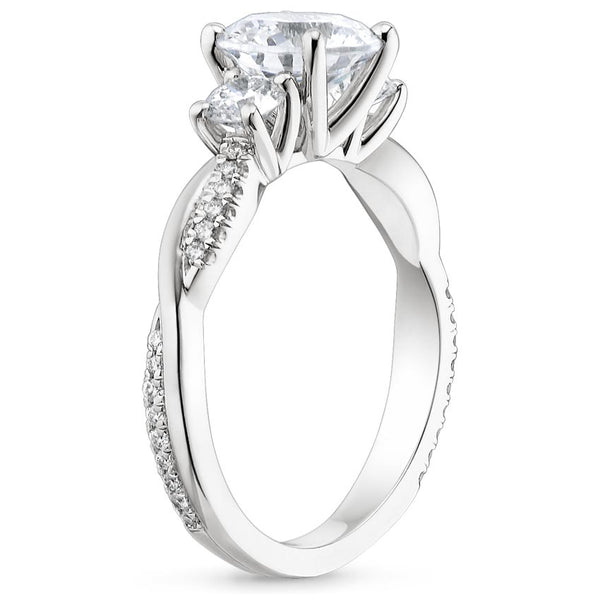 1.80ct Oval Cut Moissanite 3 StoneEngagement Ring,  Available in White Gold, Platinum, Rose Gold or Yellow Gold