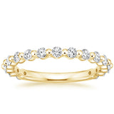0.45ct Moissanite Wedding Band, Delicate Half Eternity Ring, Available in White Gold, Yellow Gold, Rose Gold  or Platinum