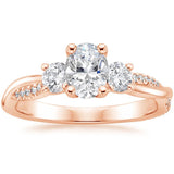1.80ct Oval Cut Moissanite 3 StoneEngagement Ring,  Available in White Gold, Platinum, Rose Gold or Yellow Gold