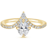 1.25ct Oval Cut Moissanite Chevron  Engagement Ring,  Available in White Gold, Platinum, Rose Gold or Yellow Gold