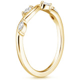 Copy of 0.15ct Moissanite Wedding Band, Nature Inspired Half Eternity Ring,  Available in White Gold, Yellow Gold, Rose Gold or Platinum