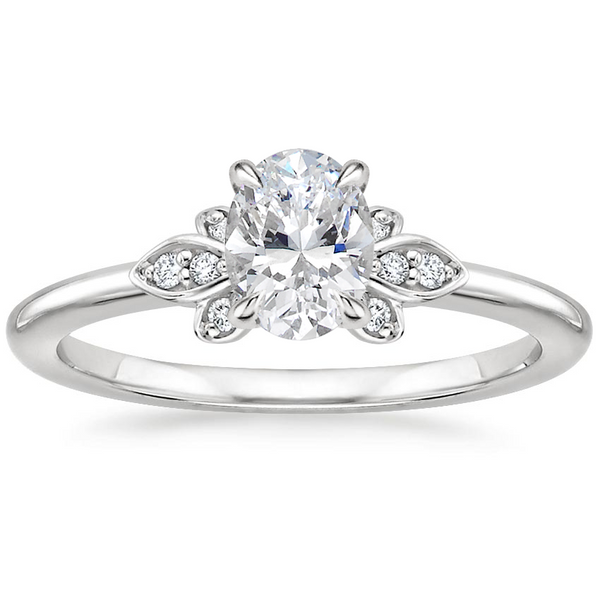 Lab-Diamond Vintage Oval Cut Engagement Ring, Choose Your Stone Size and Metal