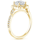 1.60ct Vintage Oval Cut Moissanite Halo Engagement Ring,  Available in White Gold, Platinum, Rose Gold or Yellow Gold