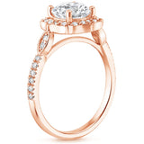 1.60ct Vintage Oval Cut Moissanite Halo Engagement Ring,  Available in White Gold, Platinum, Rose Gold or Yellow Gold