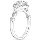 1.45ct Vintage Oval Cut Moissanite Halo Engagement Ring,  Available in White Gold, Platinum, Rose Gold or Yellow Gold