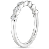 0.26ct Vintage Moissanite Wedding Band, Delicate Half Eternity Ring, Available in White Gold, Yellow Gold, Rose Gold  or Platinum