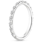 0.18ct Moissanite Wedding Band, Delicate Half Eternity Ring, Available in White Gold, Yellow Gold, Rose Gold  or Platinum