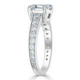 Lab-Diamond Cushion Cut Engagement Ring, Tiffany Style, Choose Your Stone Size and Metal