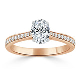 1.00ct  Oval Cut Moissanite Engagement Ring, Classic Style,  Available in White Gold, Platinum, Rose Gold or Yellow Gold
