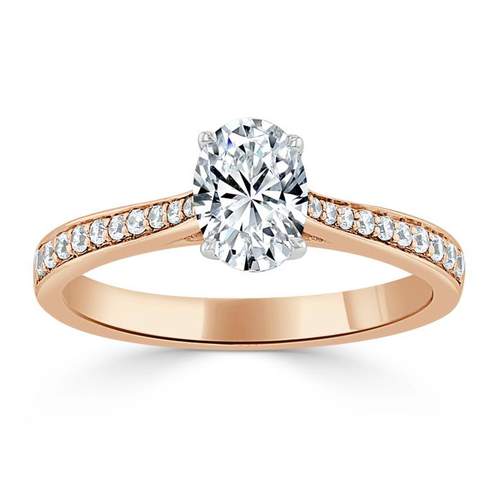 1.00ct  Oval Cut Moissanite Engagement Ring, Classic Style,  Available in White Gold, Platinum, Rose Gold or Yellow Gold