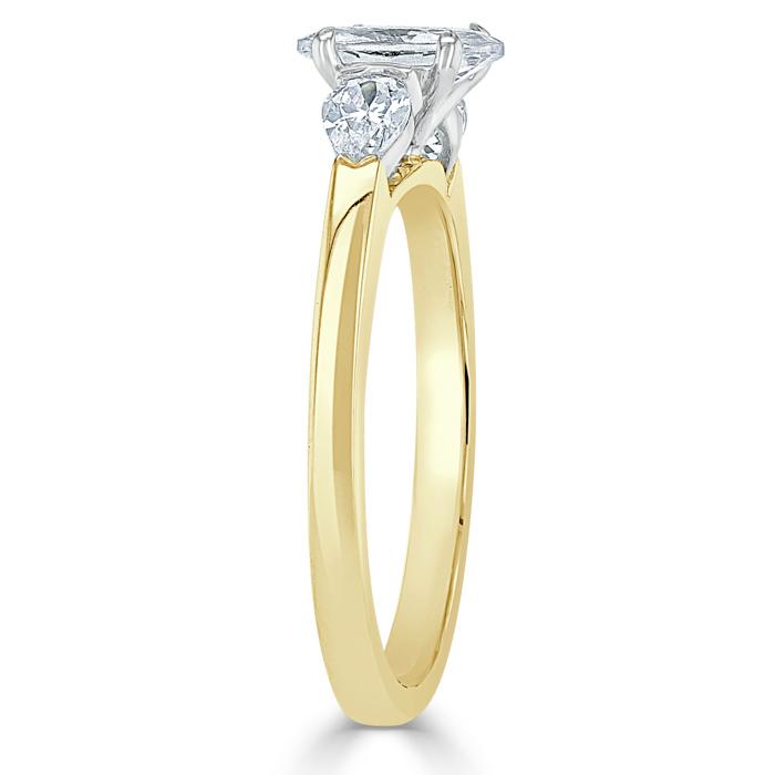 1.30ct  Oval Cut Moissanite 3 stone Engagement Ring,  Available in White Gold, Platinum, Rose Gold or Yellow Gold