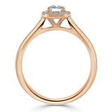 Lab-Diamond Emerald Cut Halo Engagement Ring, Choose Your Stone Size and Metal