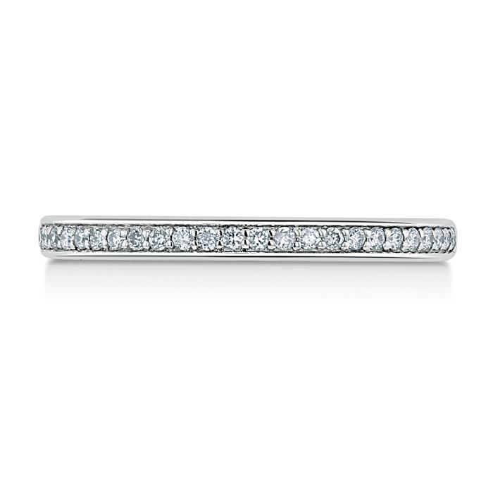 0.40ct Moissanite Wedding Band, Delicate Half Eternity Ring, 2.00mm Wide Pave Set,  Available in White Gold or Platinum
