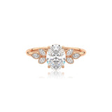 Vintage Oval Cut Floral Moissanite Engagement Ring