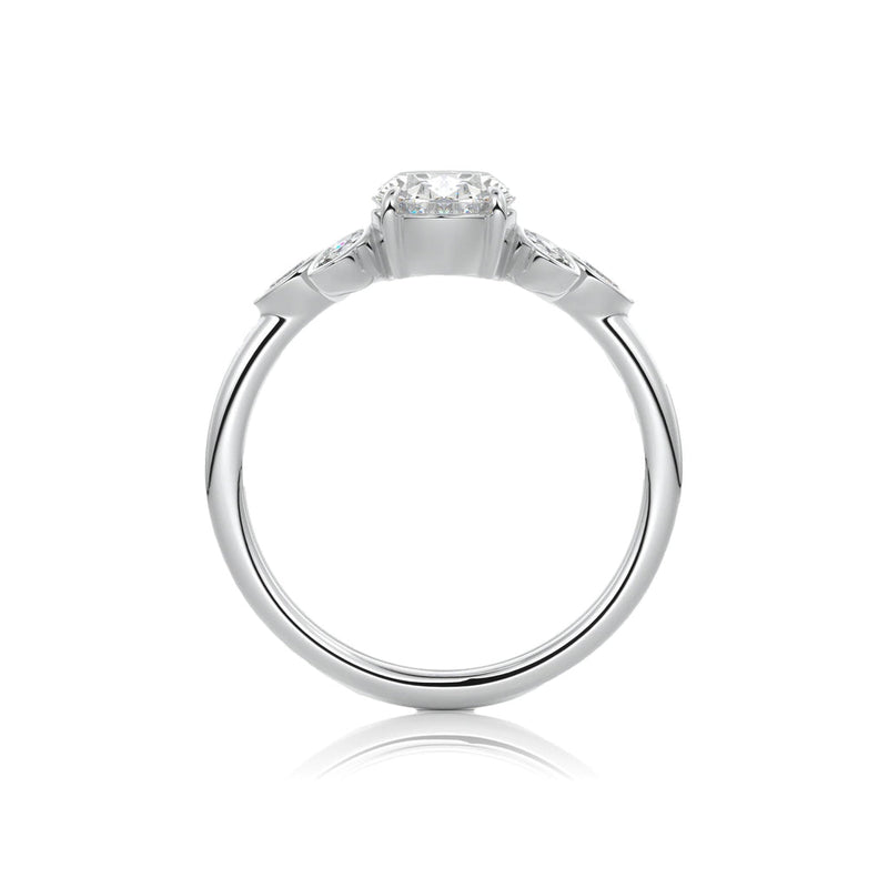 Vintage Oval Cut Floral Moissanite Engagement Ring