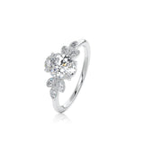 Vintage Oval Cut Floral Moissanite Engagement Ring
