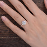 Round Cut Moissanite Engagement Ring, Vintage Halo Design, Choose Your Stone Size & Metal