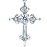 0.50ct Diamond Cross Pendant, Crucifix Diamond Necklace, 925 Silver