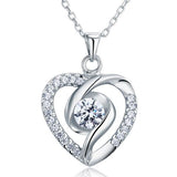 0.50ct Bridal Diamond Heart Pendant, Love Heart Diamond Necklace, 925 Silver