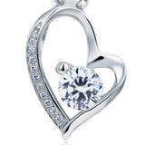1.00ct Bridal Diamond Heart Pendant, Love Heart Diamond Necklace, 925 Silver