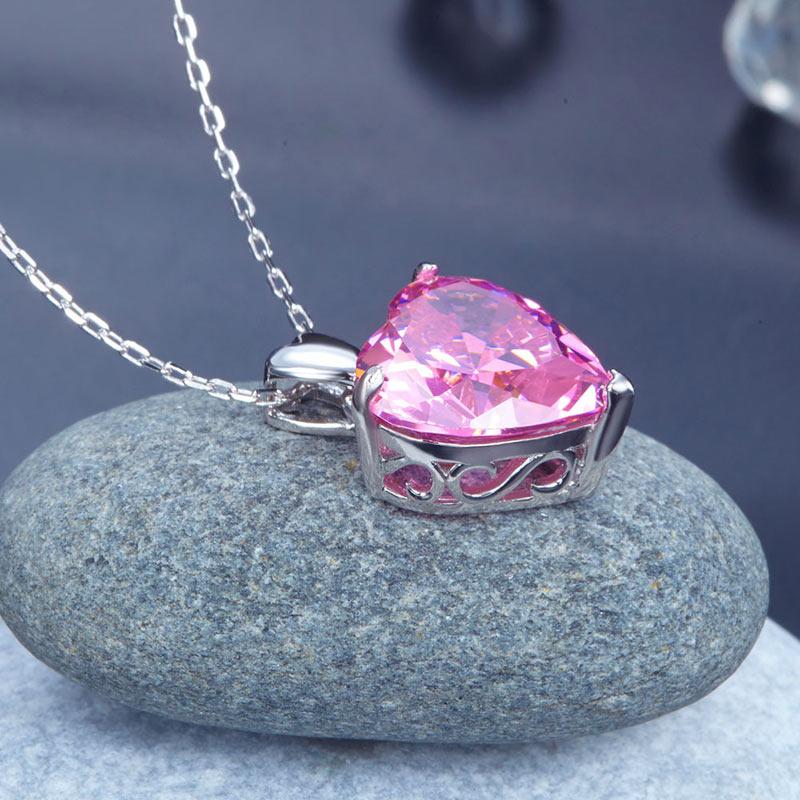 Heart Shape Fancy Light Pink Diamond Necklace – Mizrahi Diamond Co.