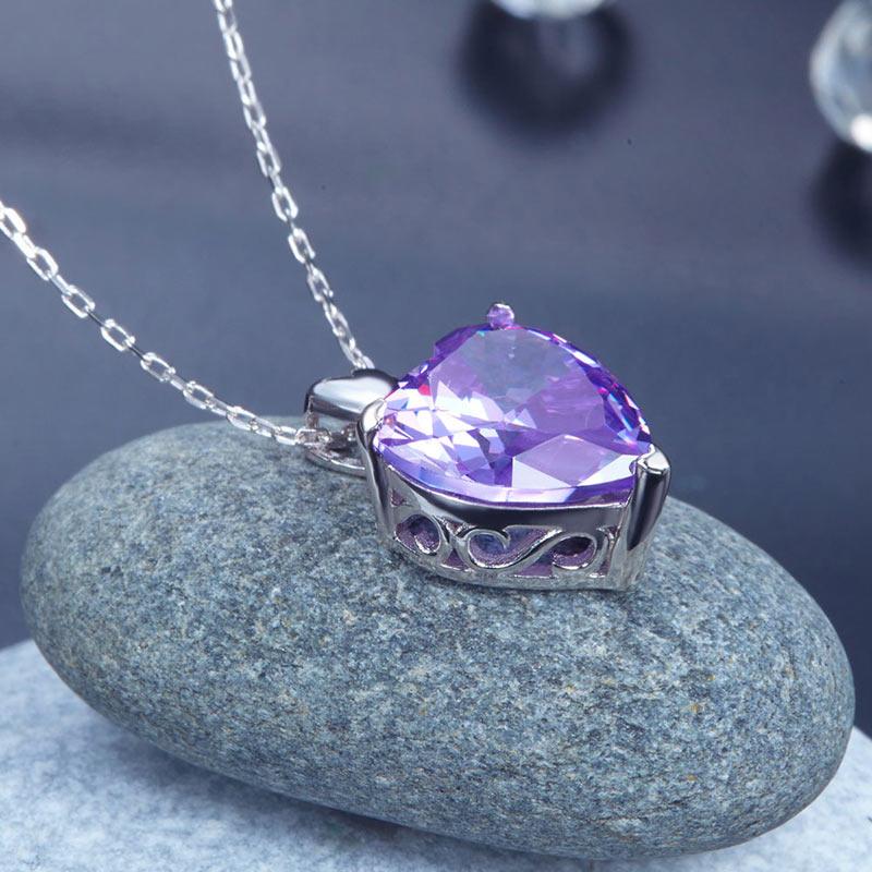 Purple diamond new arrivals heart necklace