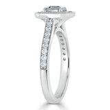 Lab-Diamond Asscher Cut Engagement Ring, Classic Halo, Choose Your Stone Size and Metal
