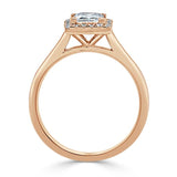 Lab-Diamond Princess Cut Halo Engagement Ring, Choose Your Stone Size and Metal