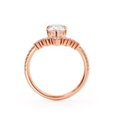 2.00ct Pear Cut Moissanite Engagement Ring, Vintage Boho Design, Available in Rose Gold, White Gold or Yellow Gold