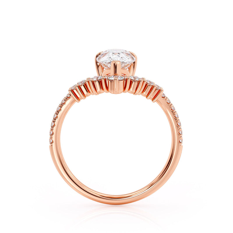2.00ct Pear Cut Moissanite Engagement Ring, Vintage Boho Design, Available in Rose Gold, White Gold or Yellow Gold