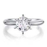 1.25ct Classic Diamond Engagement Ring, Round Cut, 925 Silver