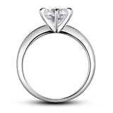 1.25ct Classic Diamond Engagement Ring, Round Cut, 925 Silver