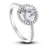 1.25ct Brillaint Cut Diamond Halo Ring, 925 Sterling Silver Engagement Ring